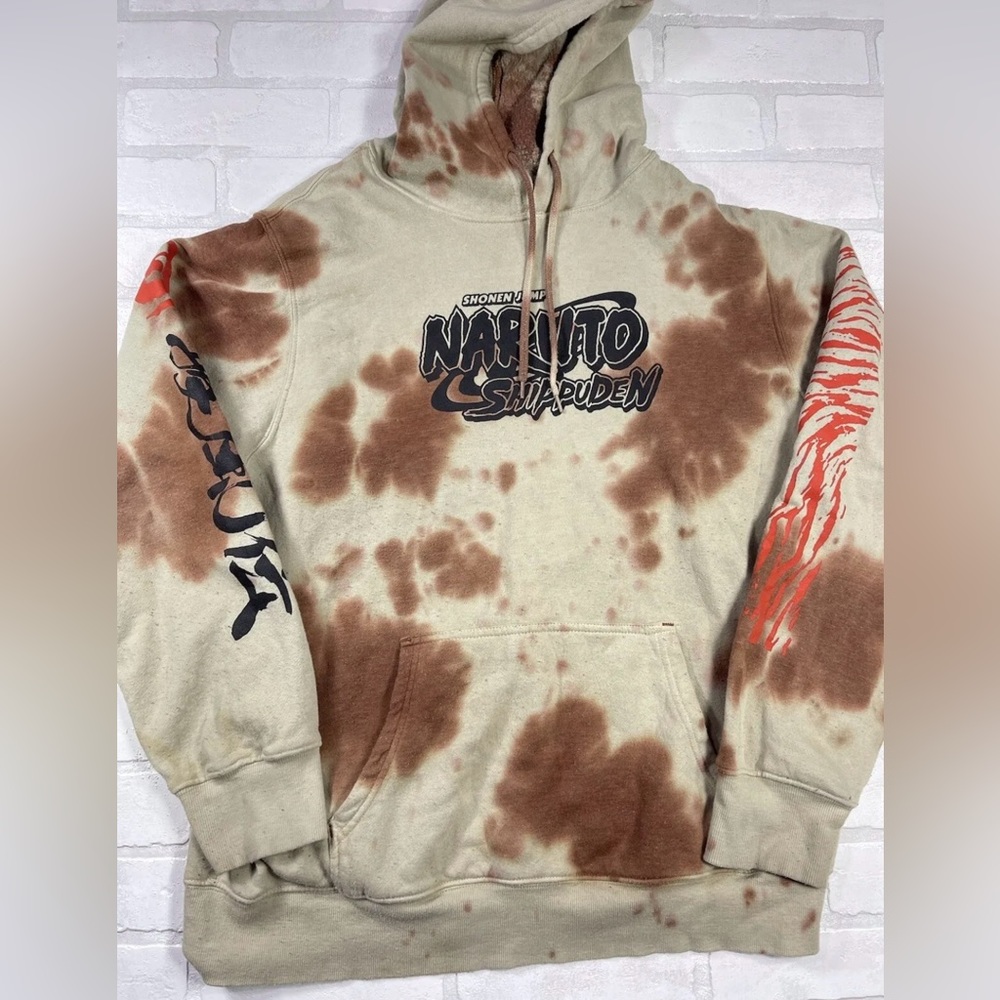 Naruto Shippuden Hoodie Multicolor Rare Tie Dye Men’s Size Large Anime